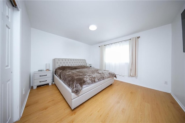 bedroom featuring a closet and hardwood / wood-style flooring