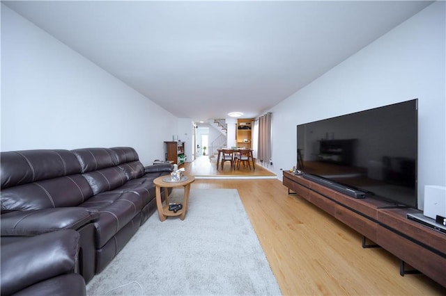 living room featuring light hardwood / wood-style floors