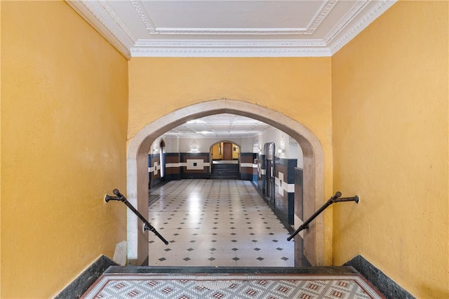 corridor with ornamental molding