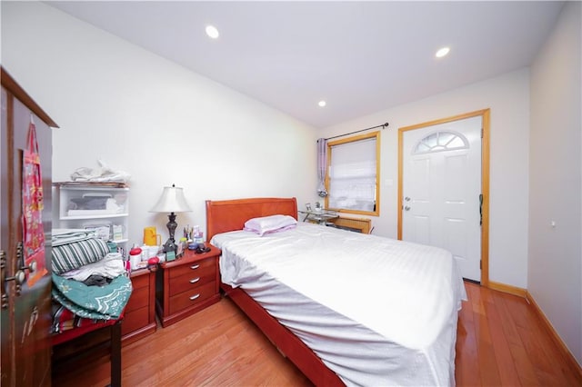 bedroom featuring light hardwood / wood-style flooring