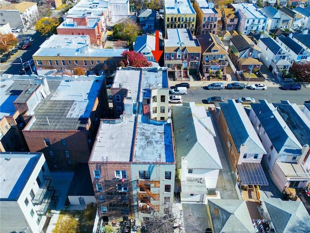 drone / aerial view with a residential view