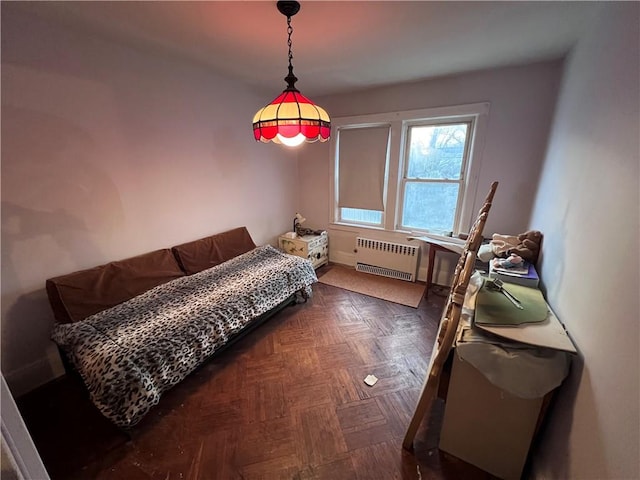 bedroom with radiator