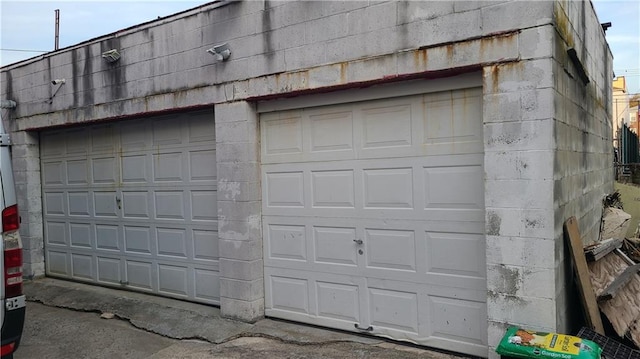 view of garage