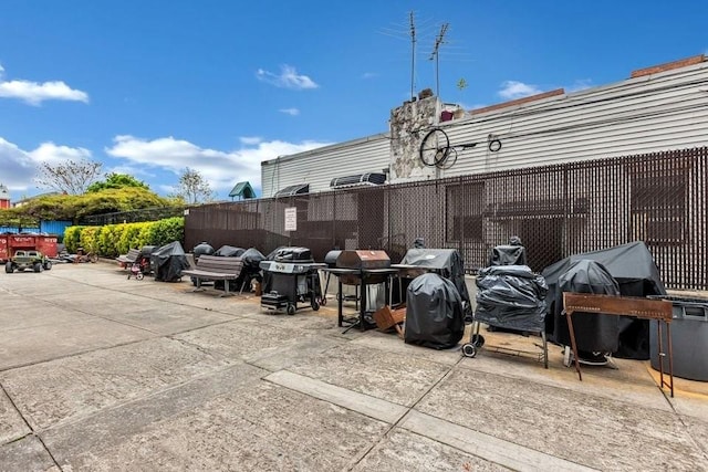 view of patio / terrace featuring a grill