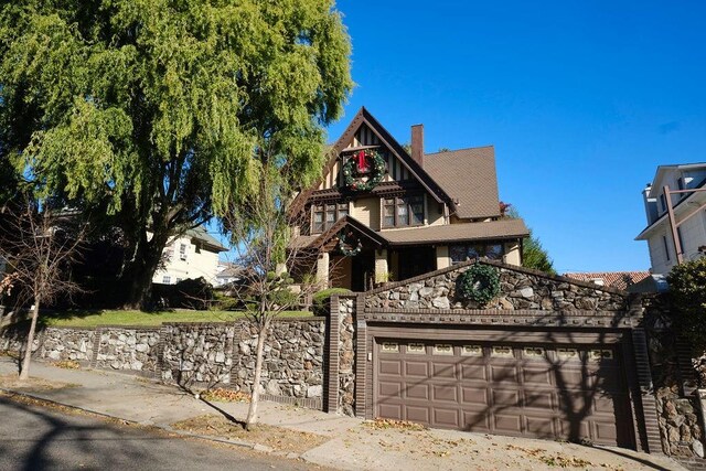 view of front of home with a garage