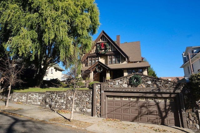 view of front of home with a garage