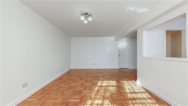 interior space with light parquet flooring