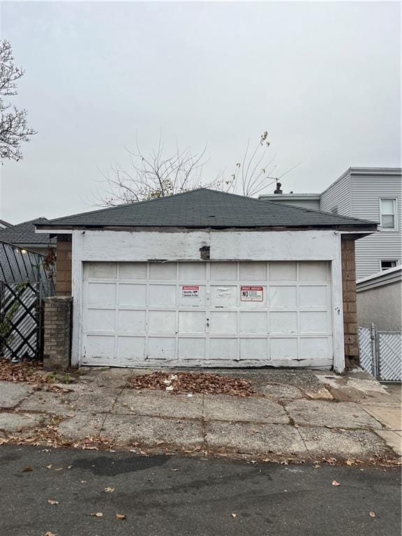 view of garage