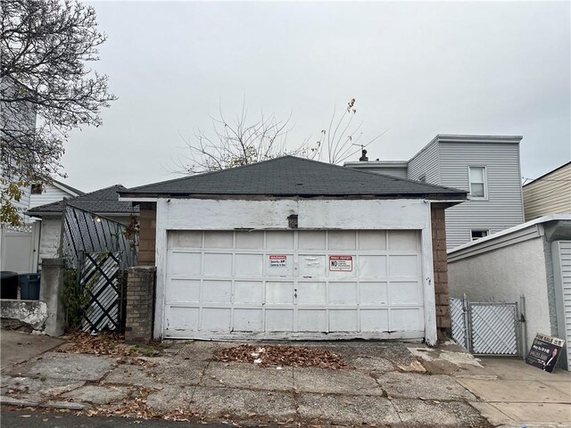 view of garage