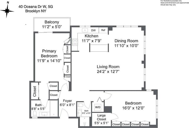 40 Oceana Dr W Unit 5G, Brooklyn, NY 11235 - home floor plan