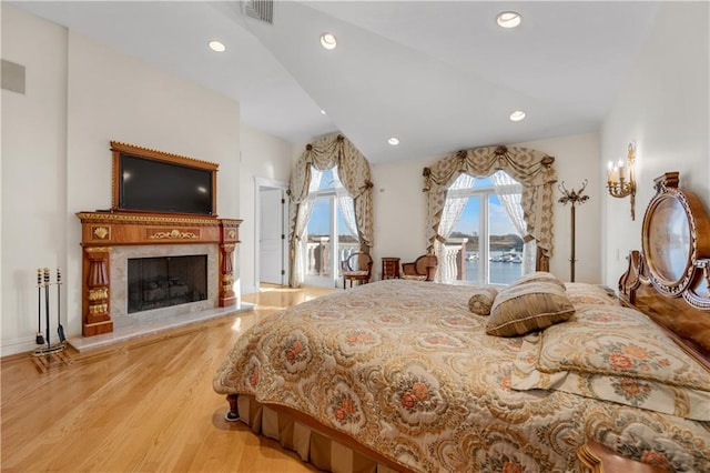 bedroom featuring hardwood / wood-style floors