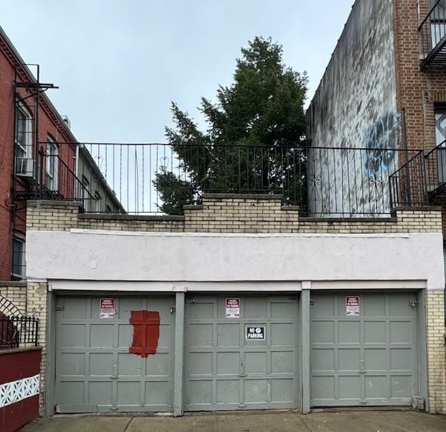 view of garage