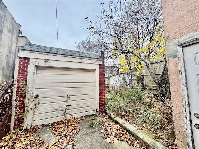 view of garage