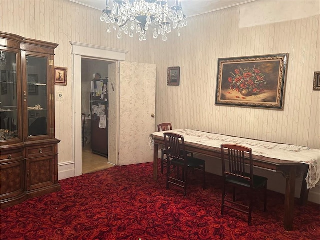 dining area with crown molding