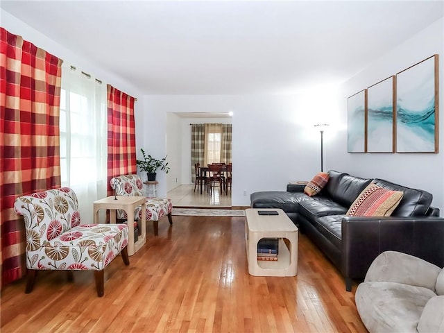 living room featuring hardwood / wood-style floors