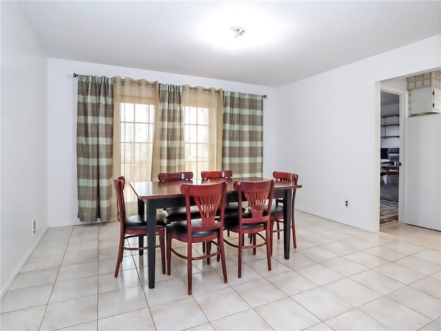 view of tiled dining space