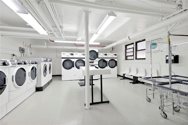 35 Oliver St Unit 1D, Brooklyn, NY 11209 - shared laundry room with washing machine and clothes dryer and stacked washer / drying machine