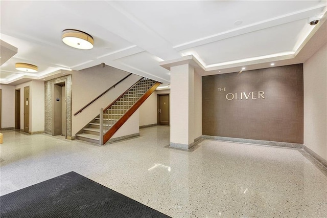 35 Oliver St Unit 1D, Brooklyn, NY 11209 - building lobby with stairs