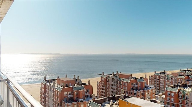 property view of water with a beach view