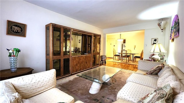 living area featuring wood finished floors