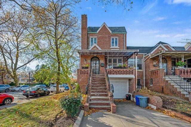 view of front of house with a garage