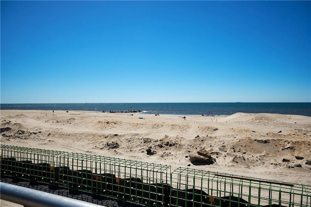 property view of water featuring a view of the beach