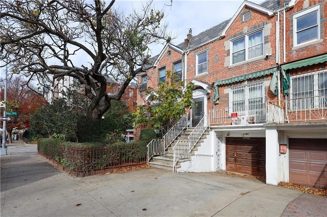 view of property featuring a garage