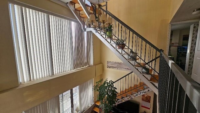 6422 Bay Pkwy Unit 6B, Brooklyn, NY 11204 - stairway with a chandelier