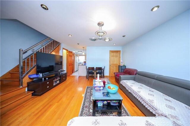 living room featuring hardwood / wood-style flooring