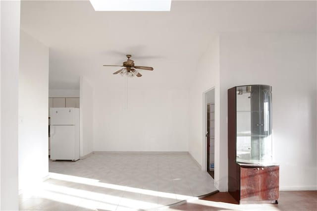 interior space with a ceiling fan