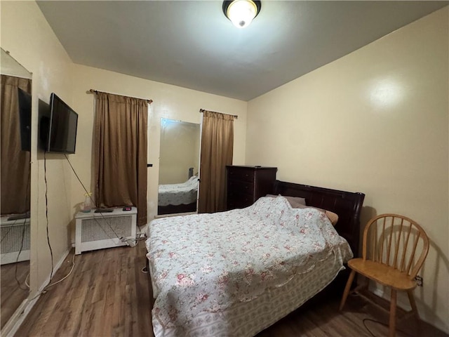 bedroom featuring dark wood-type flooring