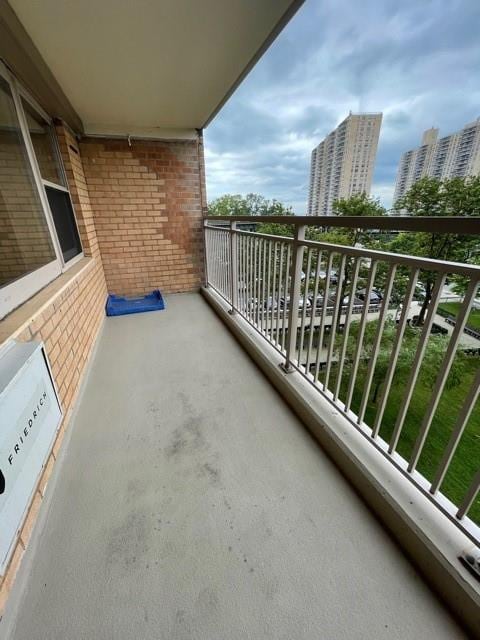 balcony with a view of city