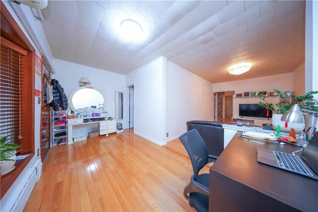 office space featuring light hardwood / wood-style flooring