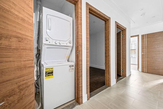 2335 Bath Ave Unit 1A, Brooklyn, NY 11214 - laundry room with stacked washer and clothes dryer