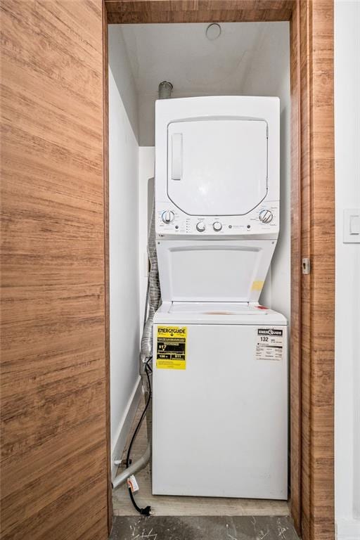 2335 Bath Ave Unit 1A, Brooklyn, NY 11214 - laundry area featuring stacked washer / drying machine