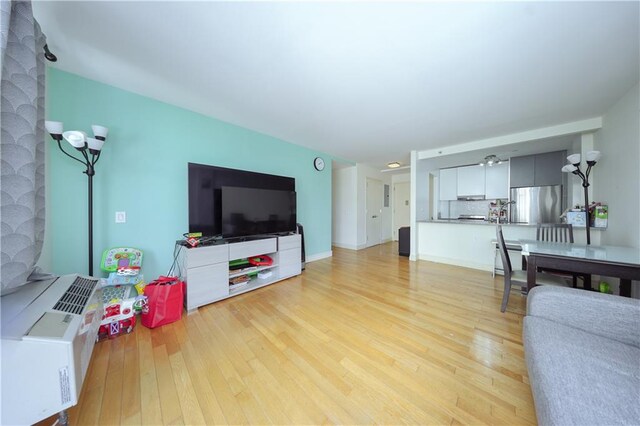 living room featuring light hardwood / wood-style floors