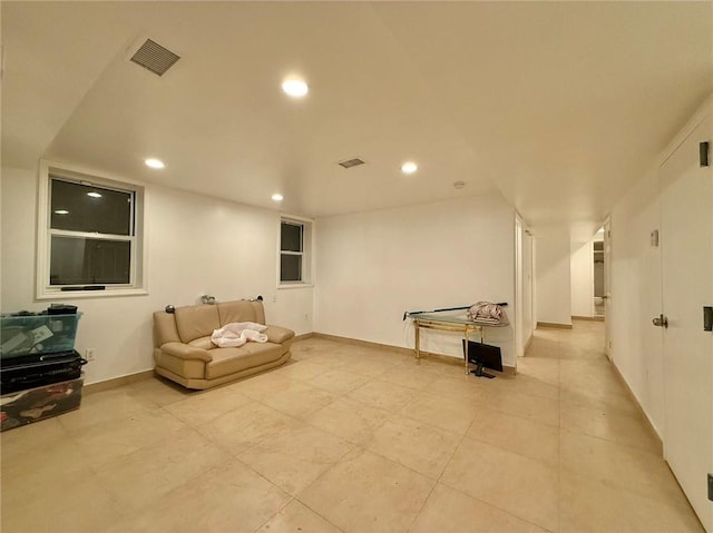 living area featuring pool table