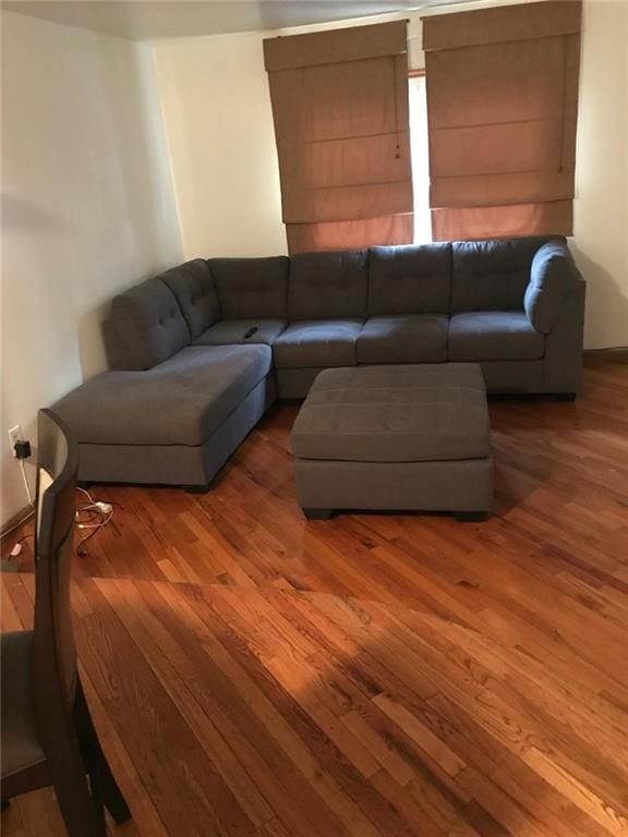 living room with hardwood / wood-style flooring