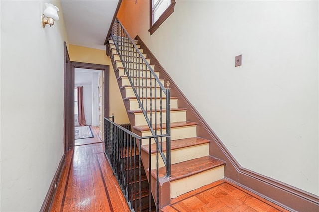 staircase with baseboards