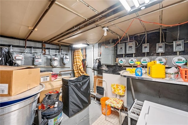 storage area featuring electric panel
