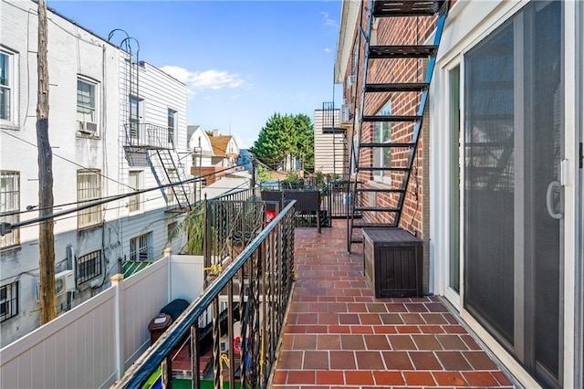 balcony with stairway