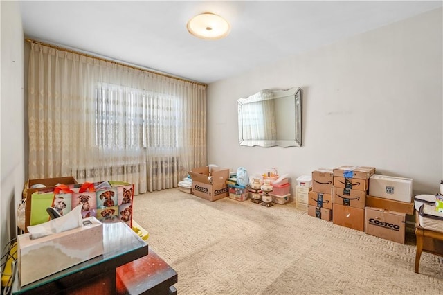 game room with carpet floors