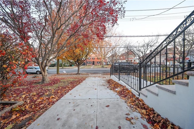 view of road featuring a residential view