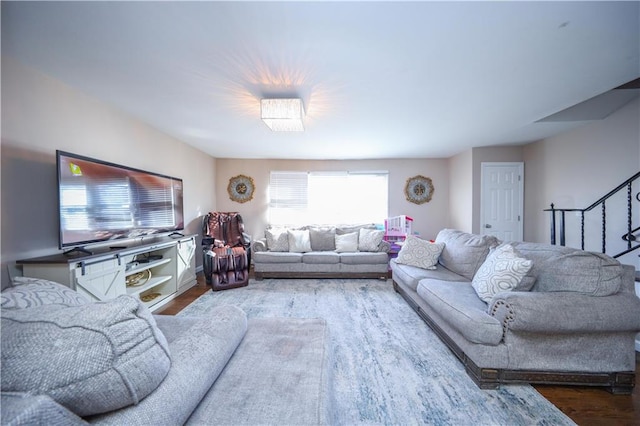 living room featuring hardwood / wood-style flooring