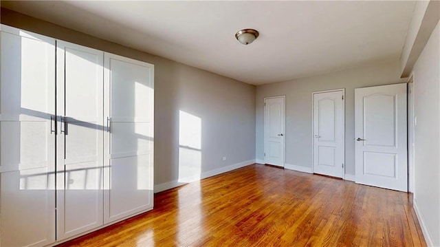 unfurnished bedroom featuring light hardwood / wood-style flooring