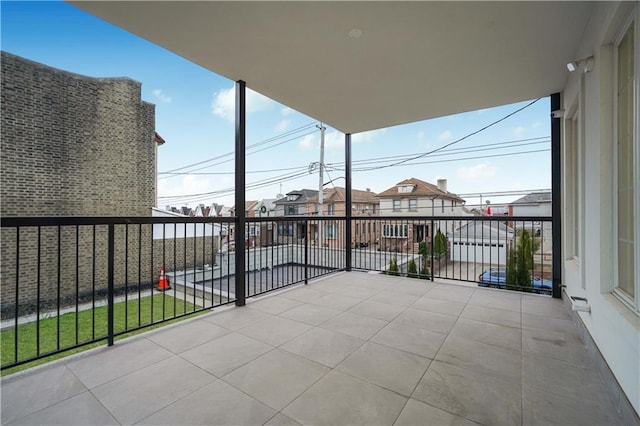 balcony with a residential view