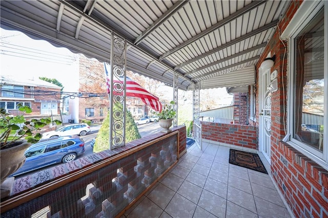 view of patio featuring a porch