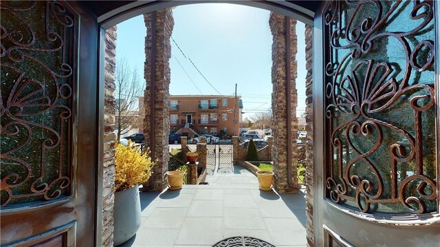 interior space with a patio area