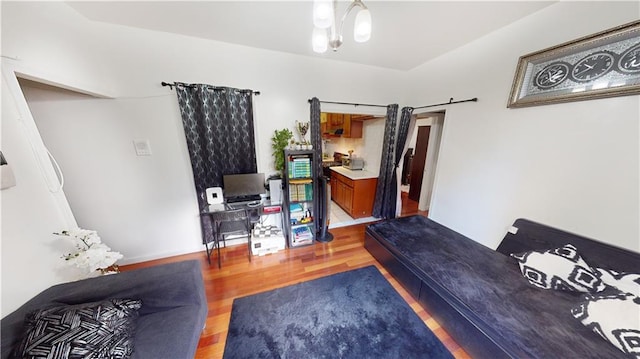 bedroom featuring hardwood / wood-style flooring