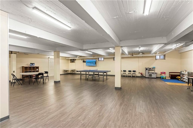 interior space featuring wood finished floors